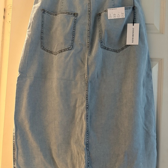 NWT WeWoreWhat Denim Slit Midi Skirt - Picture 4 of 6